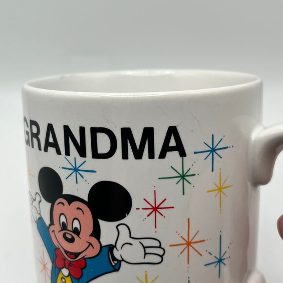 Disney World Vintage 1988 Epcot Castle Mickey Mouse "I Love Grandma Grandpa" Mug - Picture 12 of 14